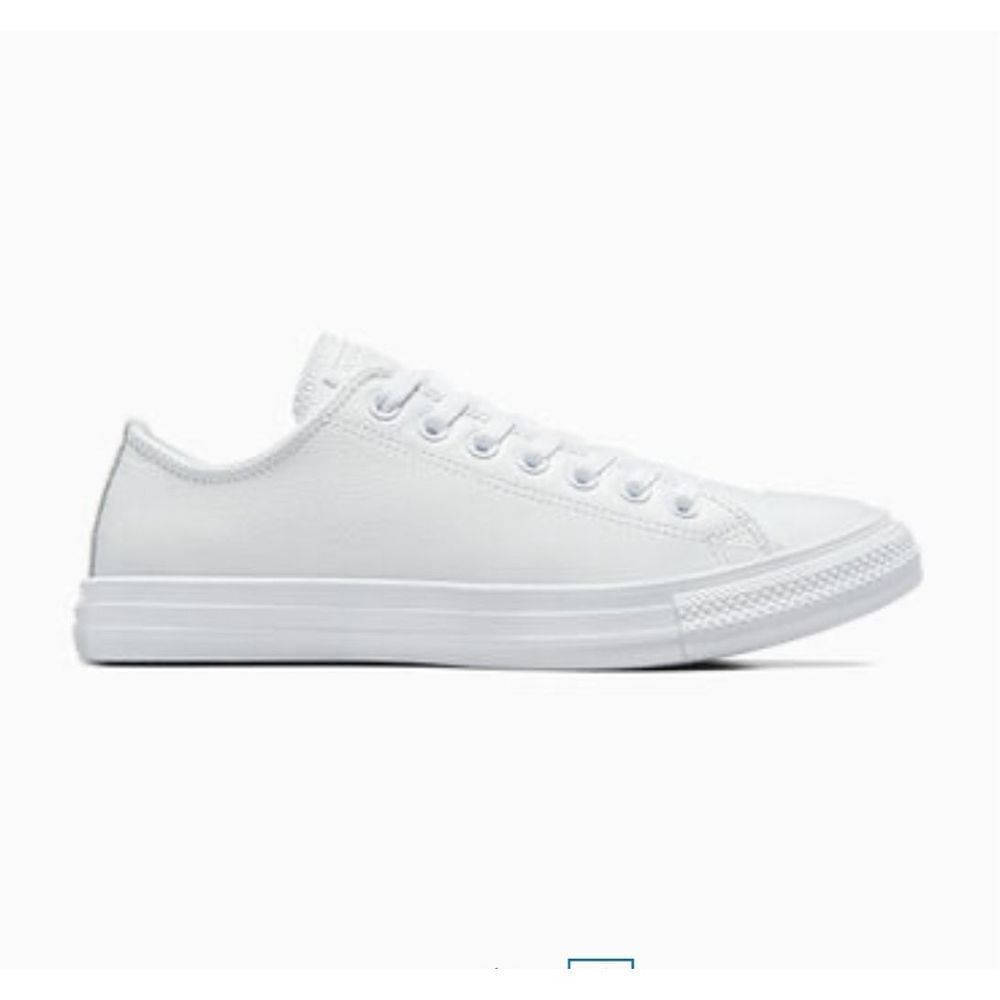 CONVERSE Chuck Taylor All Star Leather Unisex Low Top Shoe Pure White | Size 8